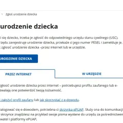 Strona gov.pl informuje, jak sprawdzić, gdzie zameldowane jest dziecko po zgłoszeniu jego urodzenia przez internet lub w urzędzie.
