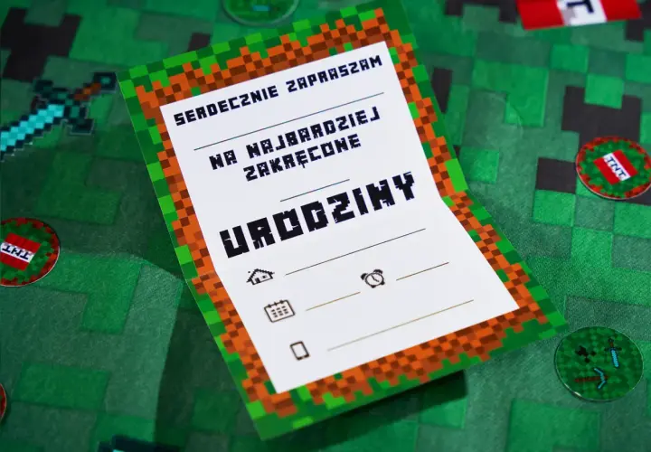Zaproszenie na urodziny w stylu Minecraft. Dowiedz się, jak napisać zaproszenie na urodziny, które zachwyci każdego fana gry!