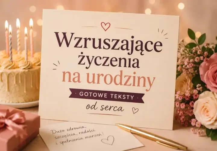 Wzruszające życzenia na urodziny dla dorosłych dzieci, gotowe teksty od serca. Tort, kwiaty i prezent tworzą ciepłą atmosferę.
