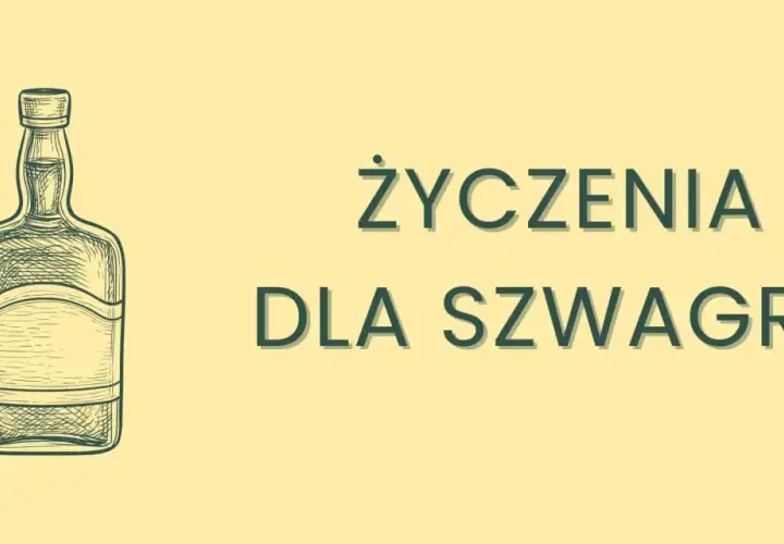 Rysunek butelki i napis "Życzenia dla szwagra" - idealne, fajne życzenia dla mężczyzny, który lubi dobre trunki.