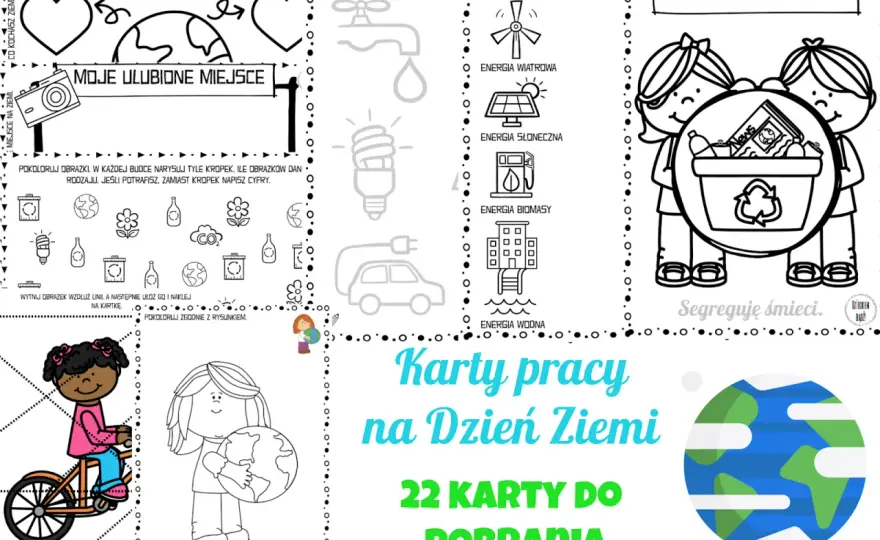 Karty pracy na Dzień Ziemi do druku PDF - Mądre zadania i plan zajęć