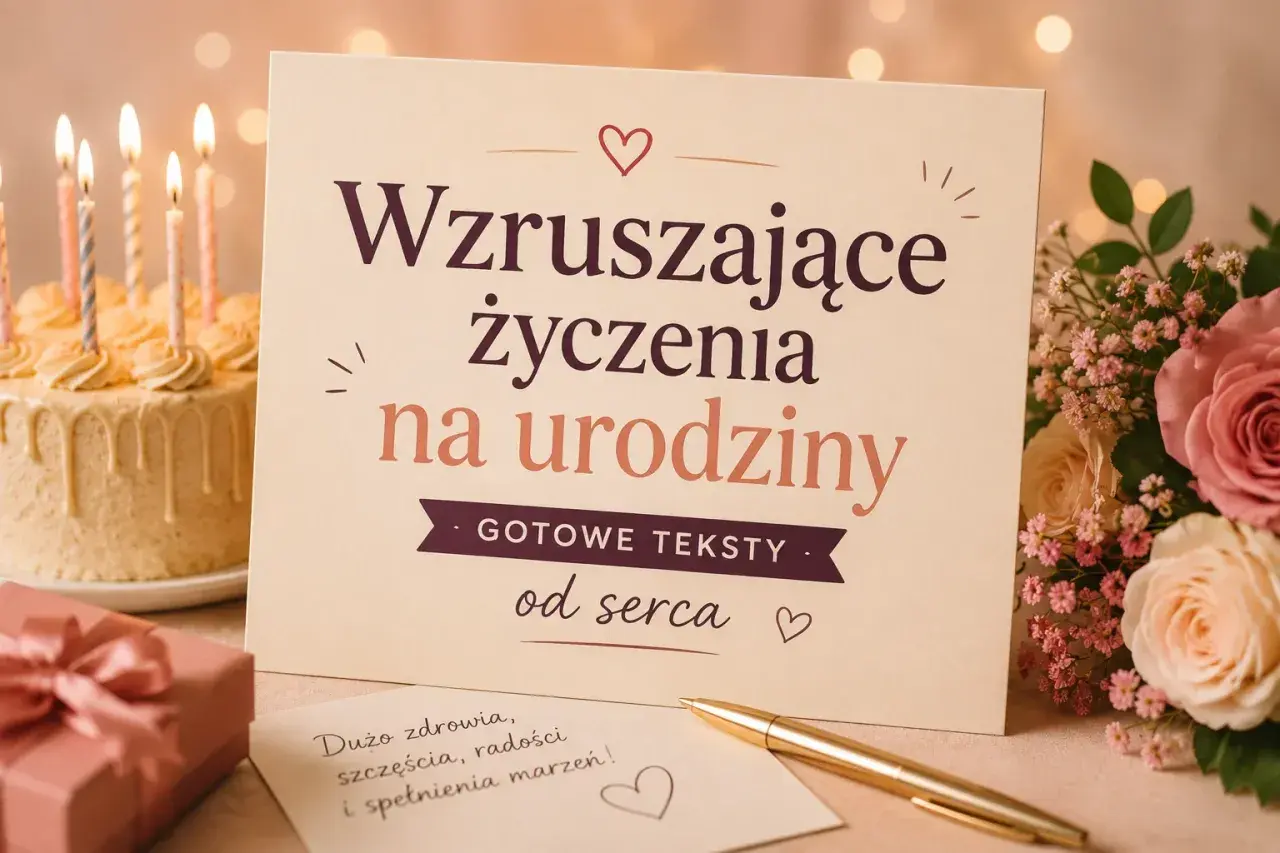 Wzruszające życzenia na urodziny, tort ze świecami, prezent i bukiet róż. Gotowe teksty od serca dla bliskich.